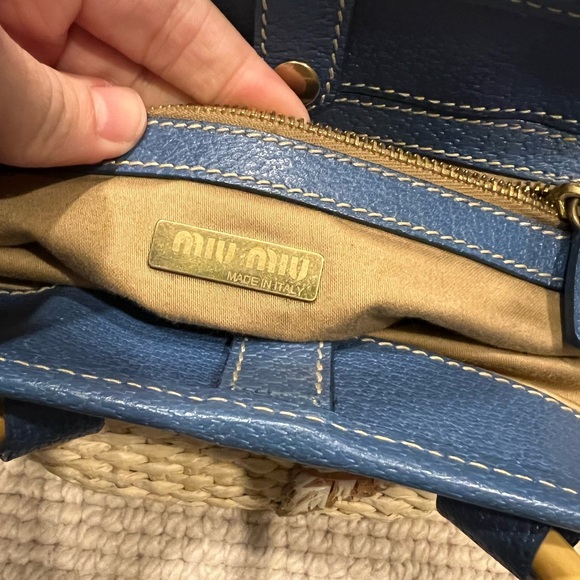 Miu Miu Raffia Bamboo Handle Bag - Picture 3 of 5